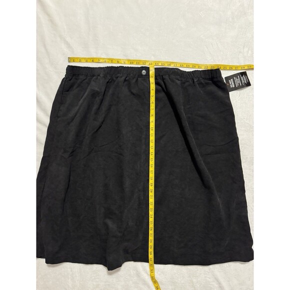 Women Within 36W Skirt Corduroy Black Side Pockets Elastic Waist Plus Size - Picture 2 of 6